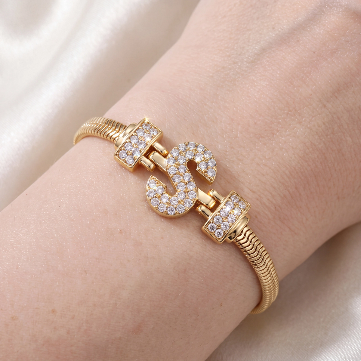 Pulseira Estilo Italiana Letra   DCG1933
