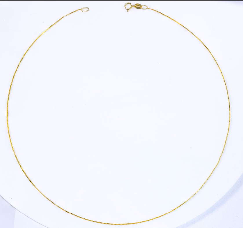 Colar Veneziana Prata 925 banhado a ouro (Box chain)