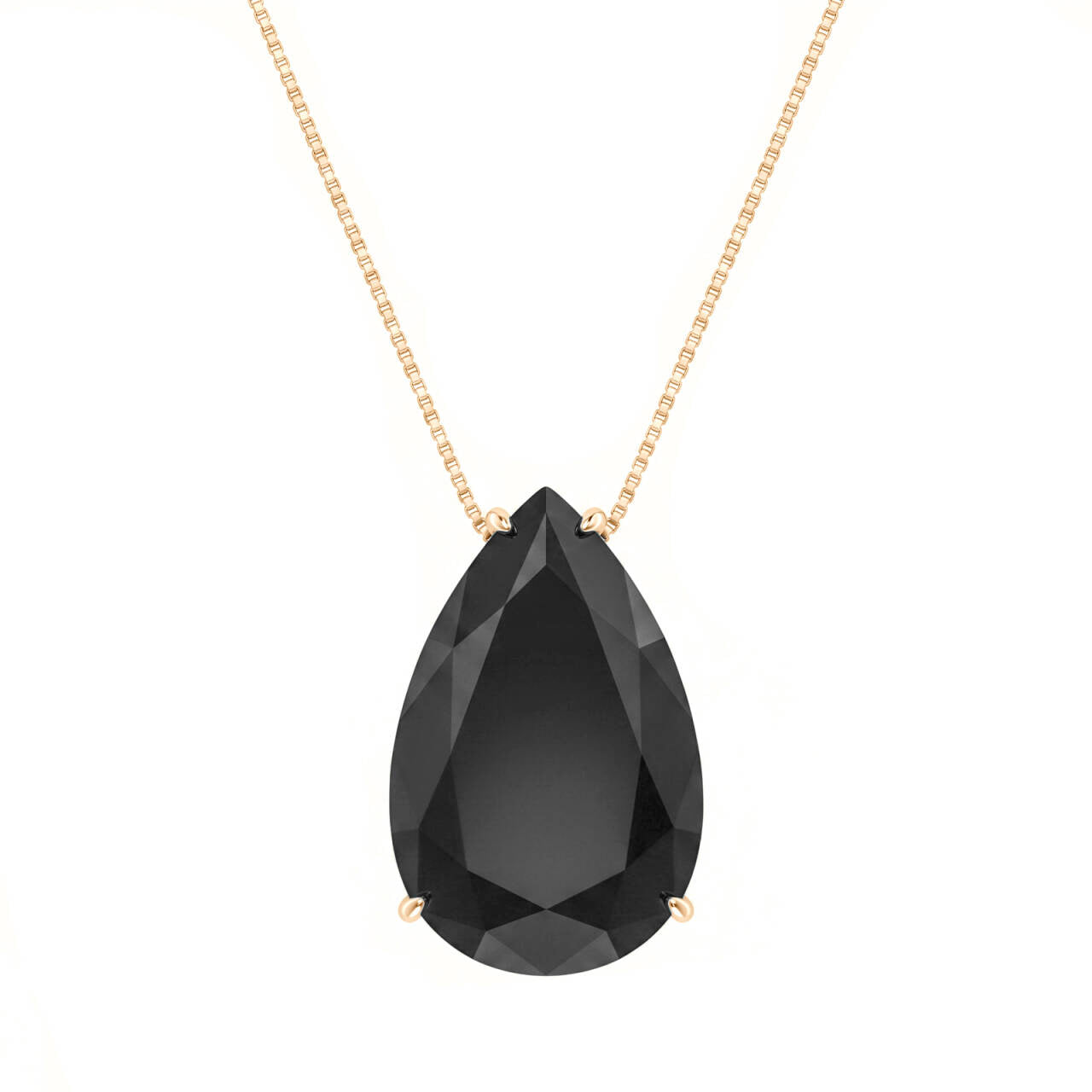 Colar Gota de Cristal Black White LB336