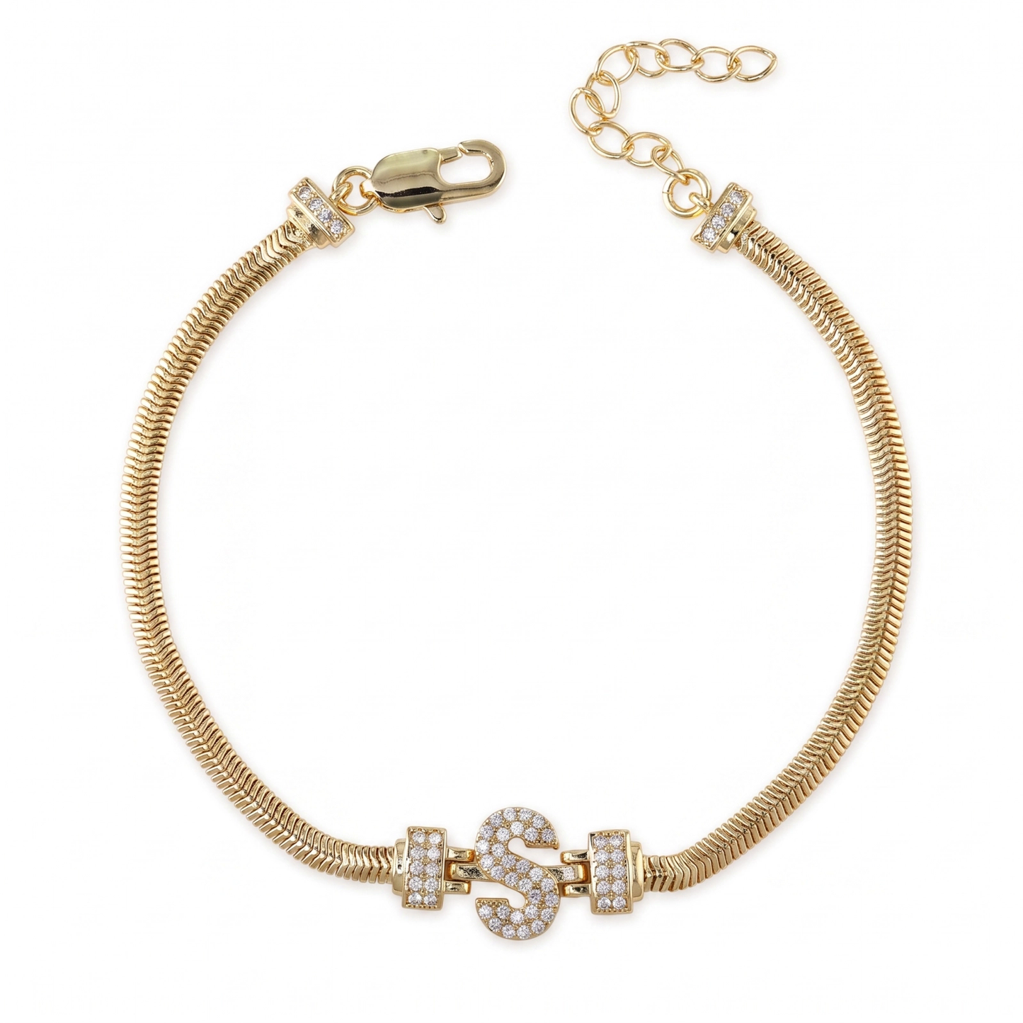 Pulseira Estilo Italiana Letra S DCG1933