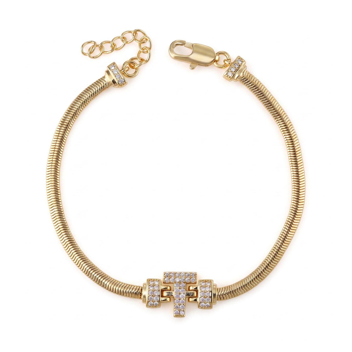 Pulseira Estilo Italiana Letra T DCG1933