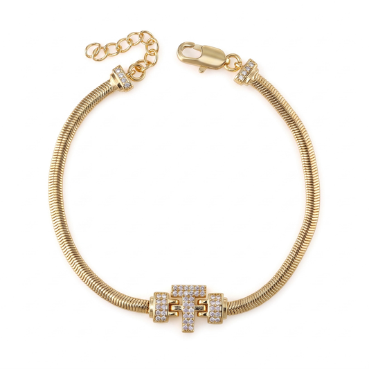 Pulseira Estilo Italiana Letra T DCG1933