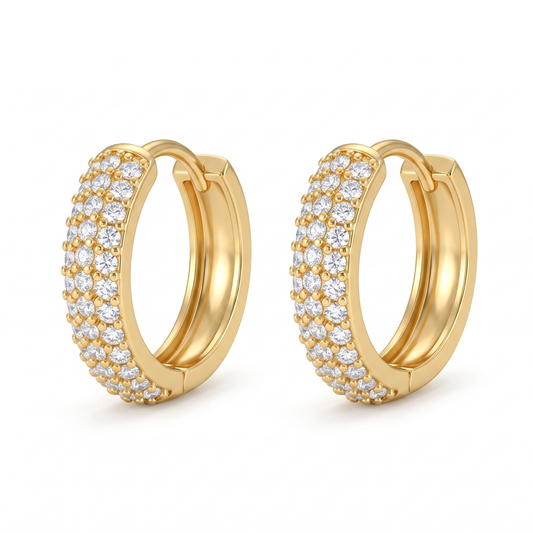 DESC Argola 3 linhas Branco LB14 earring