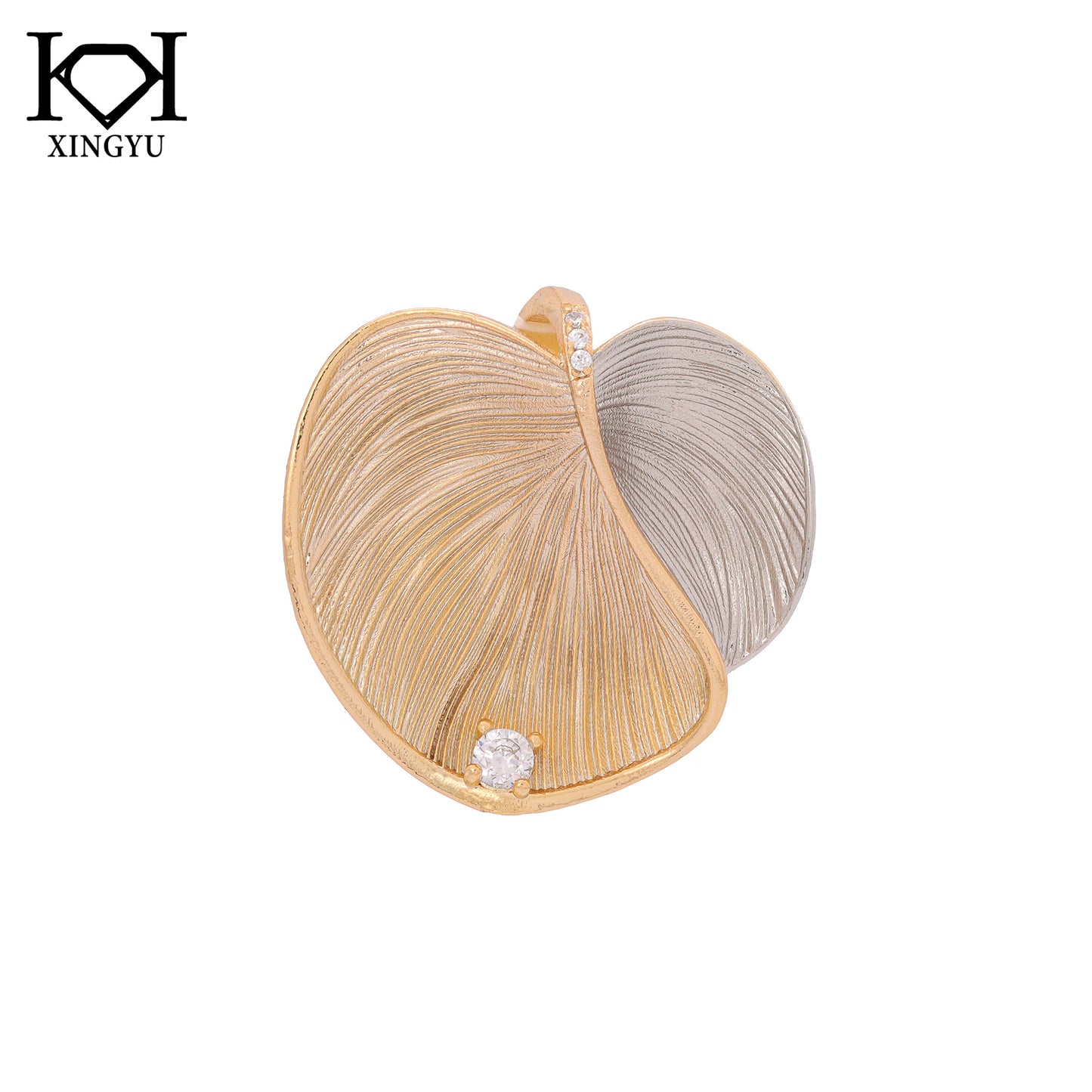 Colar Folha Dupla Banho XYP101933