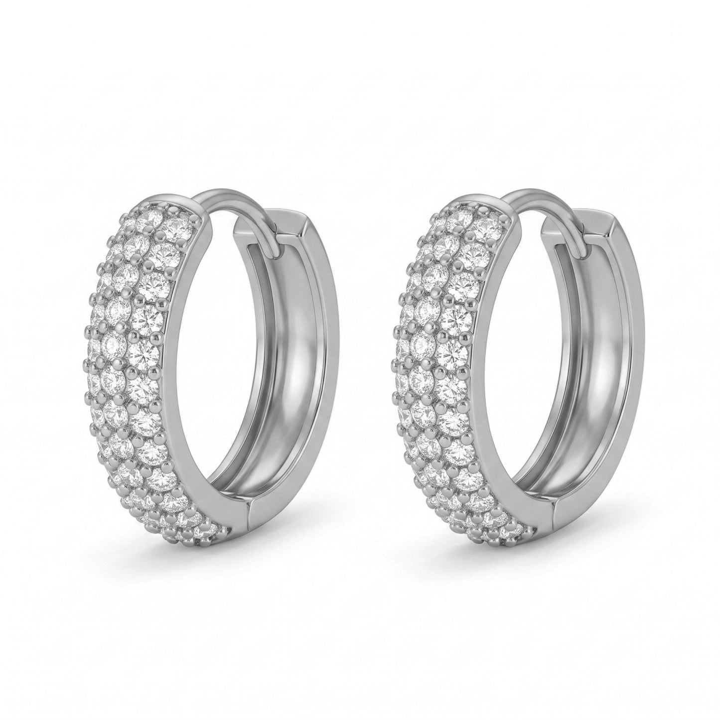 DESC Argola 3 linhas Branco LB14 earring