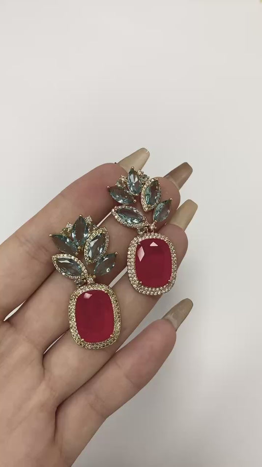 Brincos Luxuosos Cravejados e pedra Fusion XYS101281