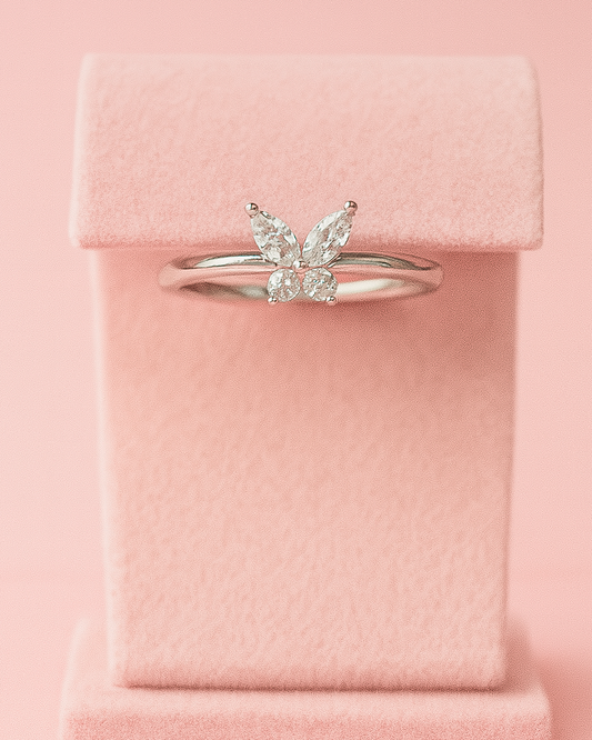 Anel Borboleta Cravejada - Prata 925 DCG0349