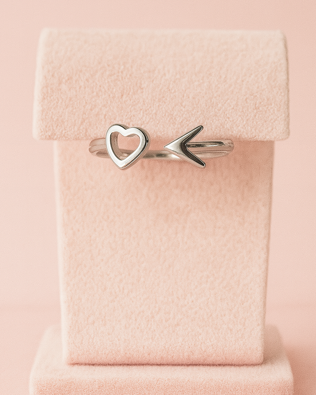 Anel Regulável Coração e Flexa - Prata 925 DCG0348