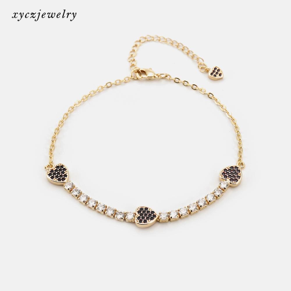 Pulseira Corações Delicada Cristal  XYH100577