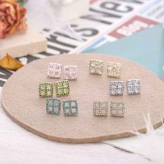 Brinco Quadrado  Flor XYE104229   耳环earrings