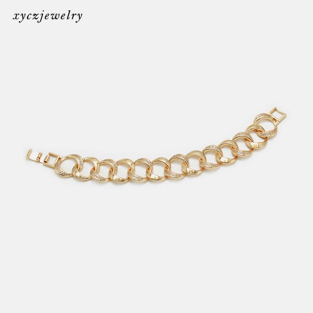 +DESC Pulseira elos cravejados XYH100346