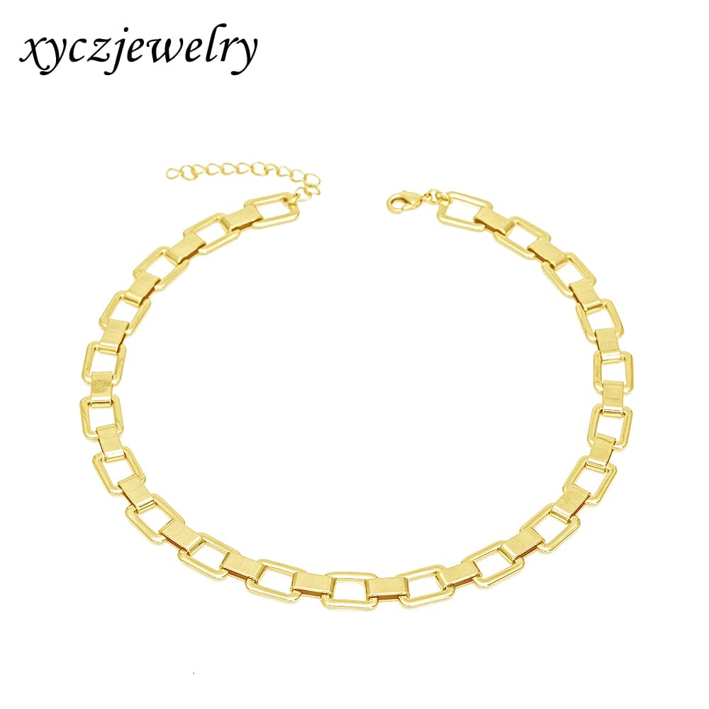 Colar Choker Elos Achatados XYS101110