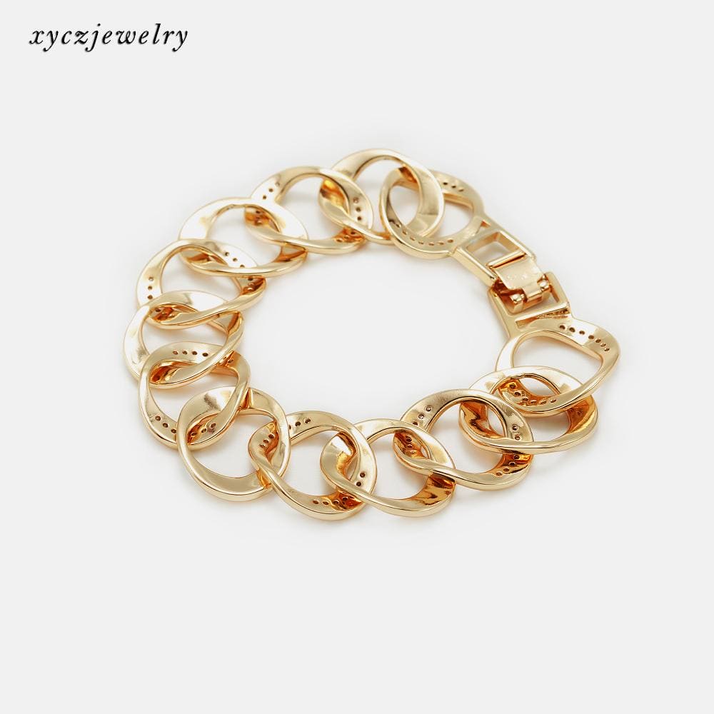 +DESC Pulseira elos cravejados XYH100346