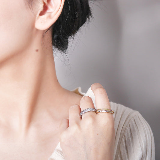 Anel aliança cravejada XYR102255-1 ring