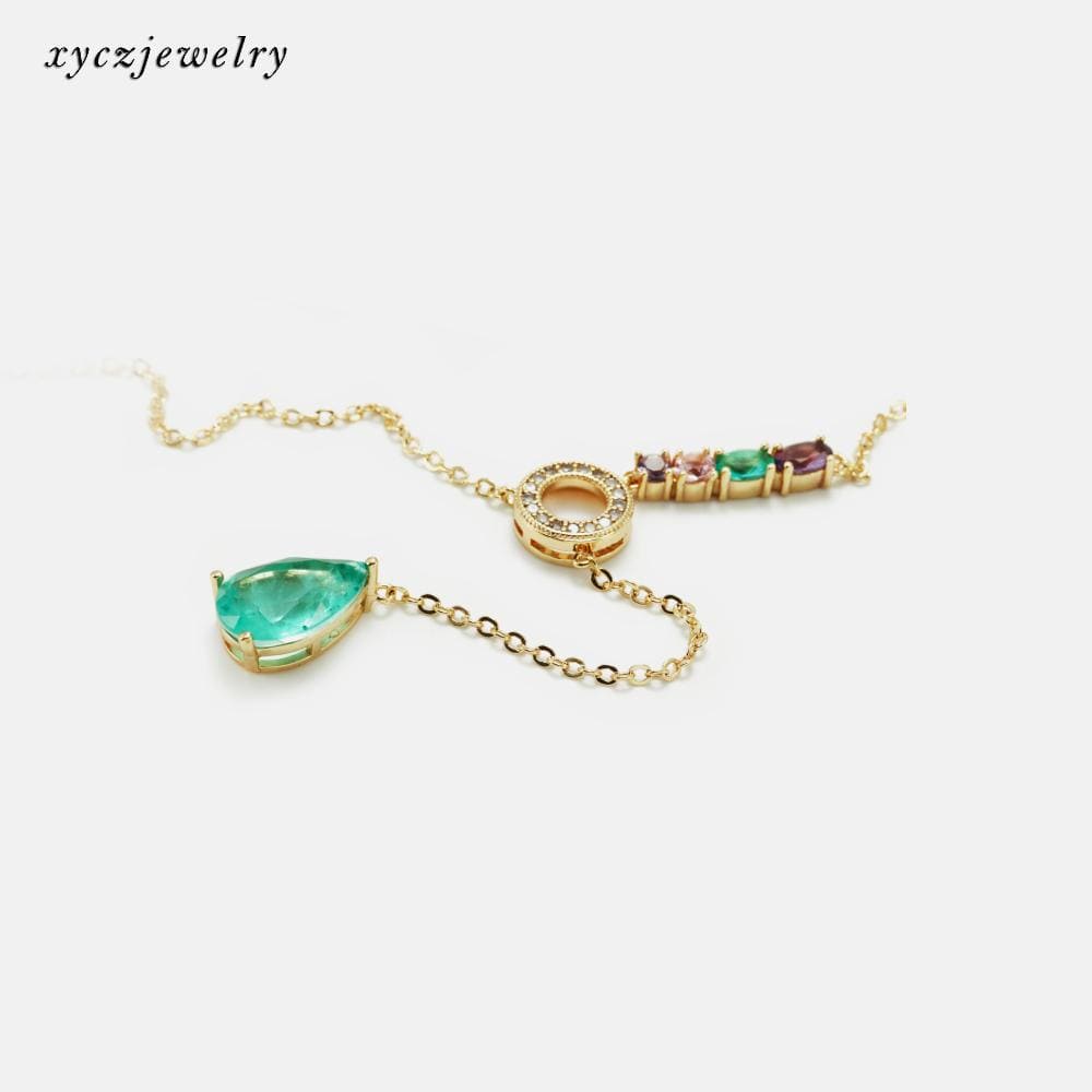 Colar cascata e pingente pedra XYN100520