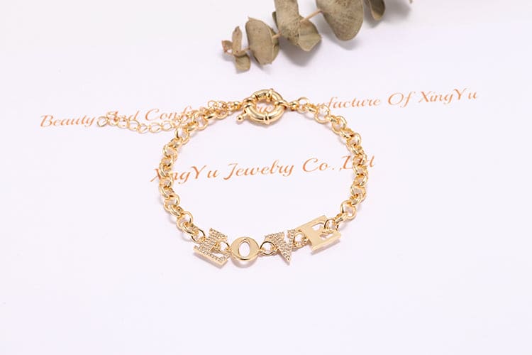 DESC-Pulseira elos "love" XYH100667 手链