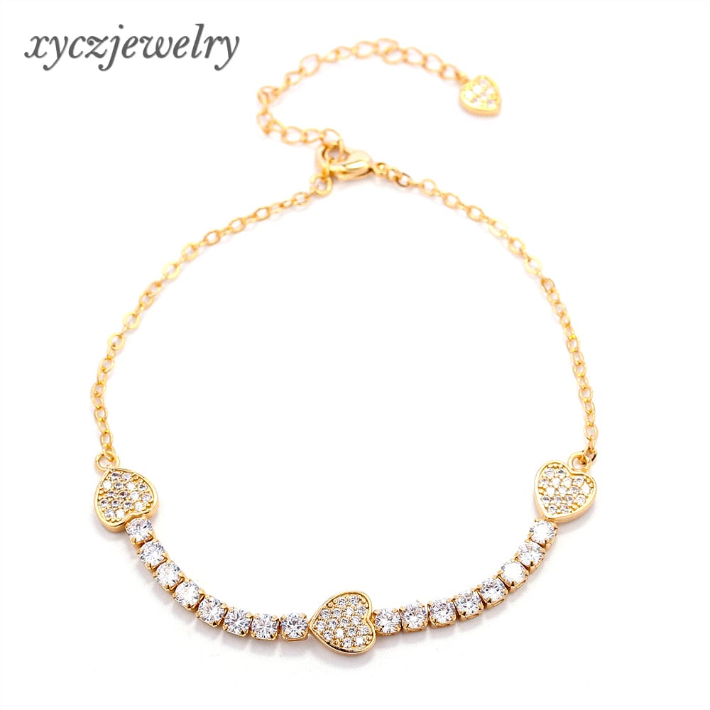 Pulseira Corações Delicada Cristal  XYH100577