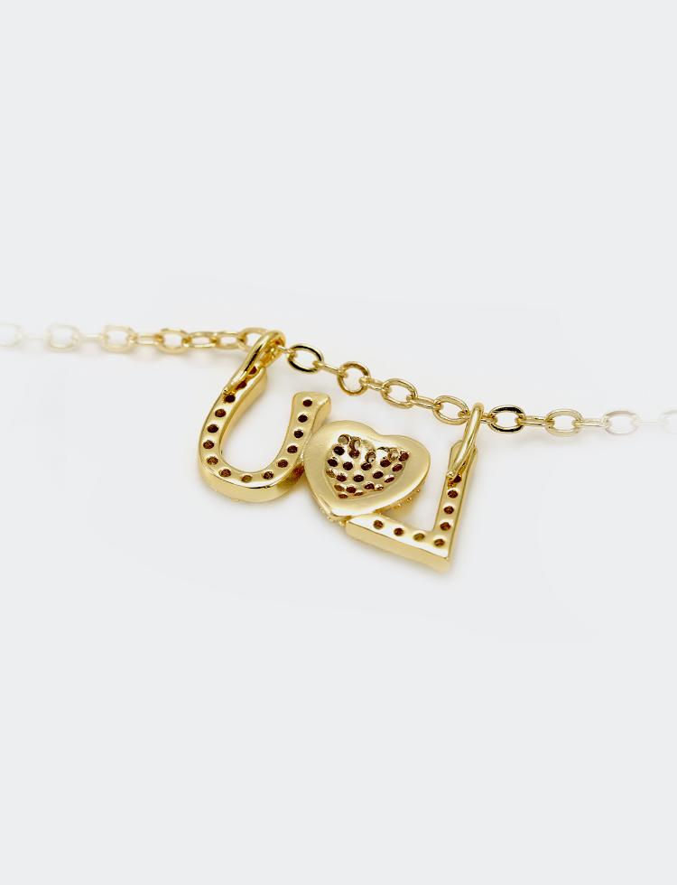 DIY Pingente "Love you" cravejado XYP101633   VENDIDO SEPARADAMENTE