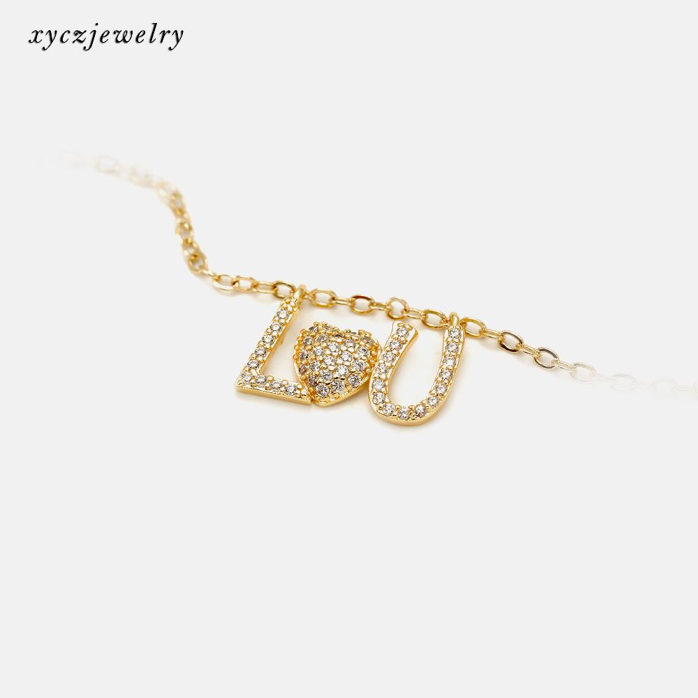 DIY Pingente "Love you" cravejado XYP101633   VENDIDO SEPARADAMENTE