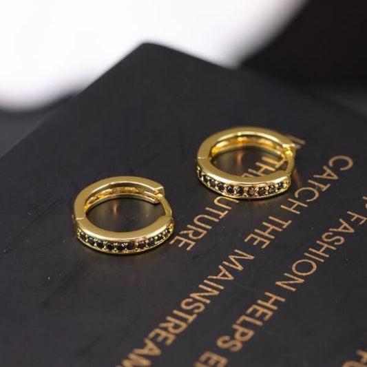 DESC Argola 1 linha Preta LB142 earring