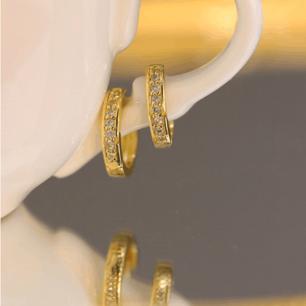 DESC Argola 1 linha Cristal LB242 earring
