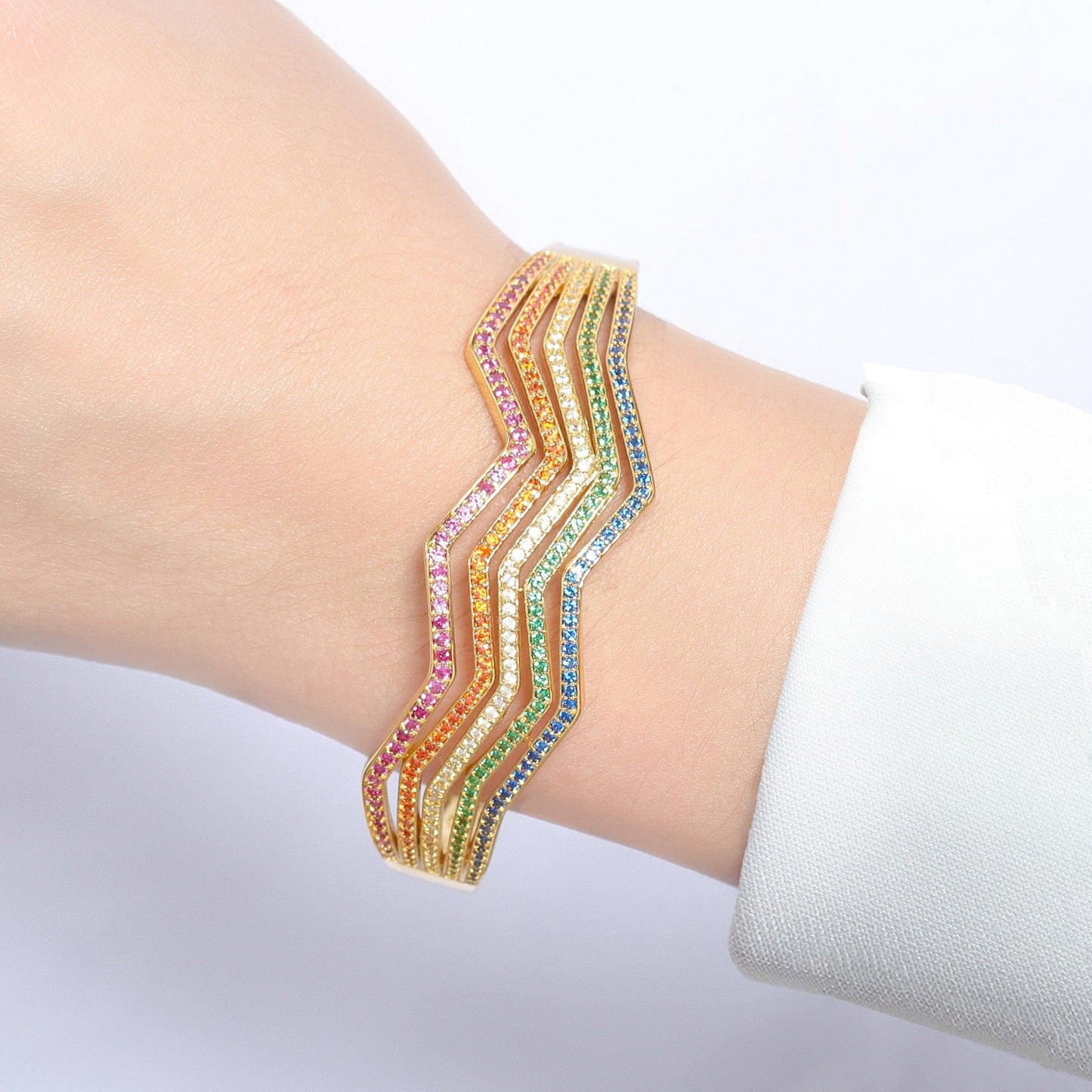 Pulseira Cravejada 5 linhas XYH100608