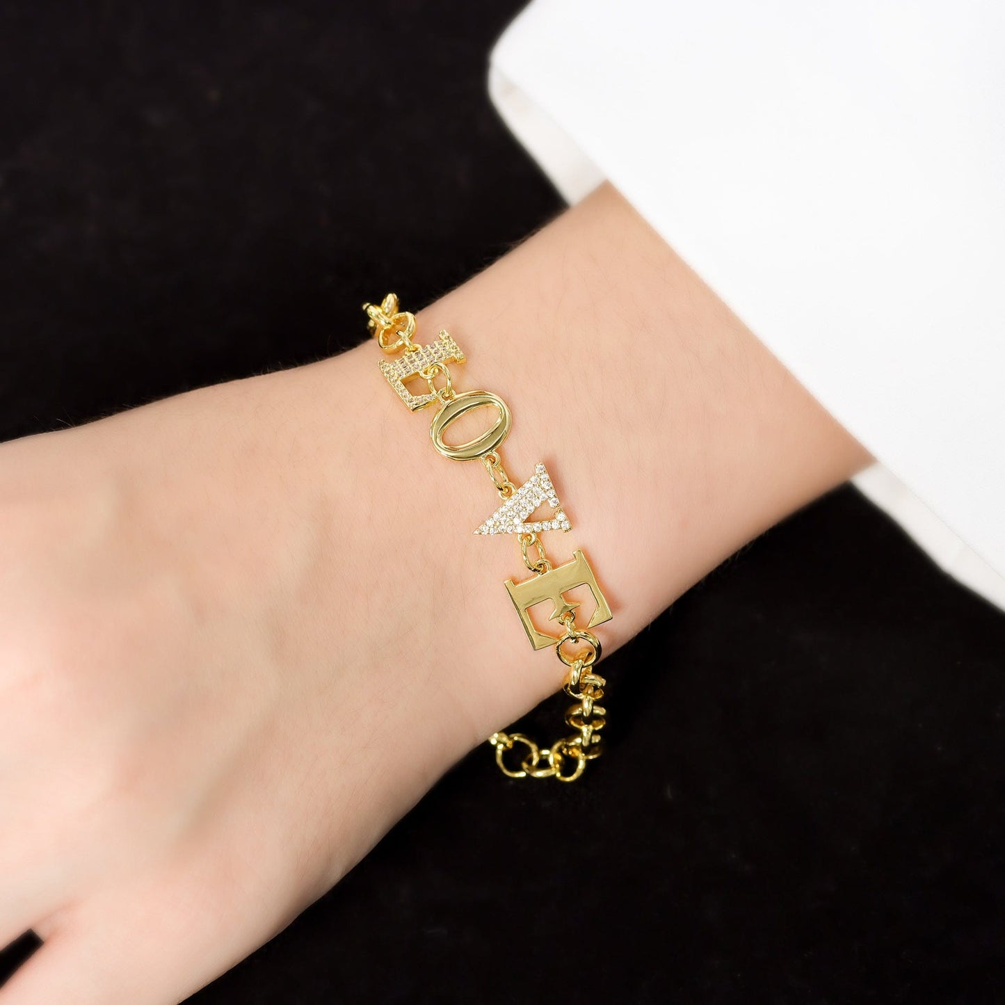 DESC-Pulseira elos "love" XYH100667 手链