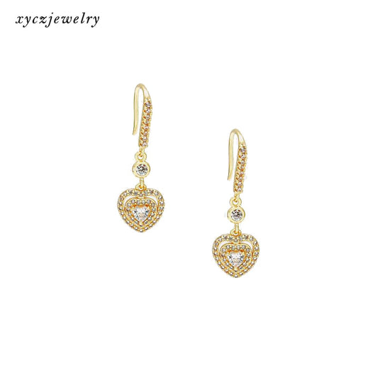 Brinco Coração Cravejado XYS101038 VENDIDO SEPARADAMENTE