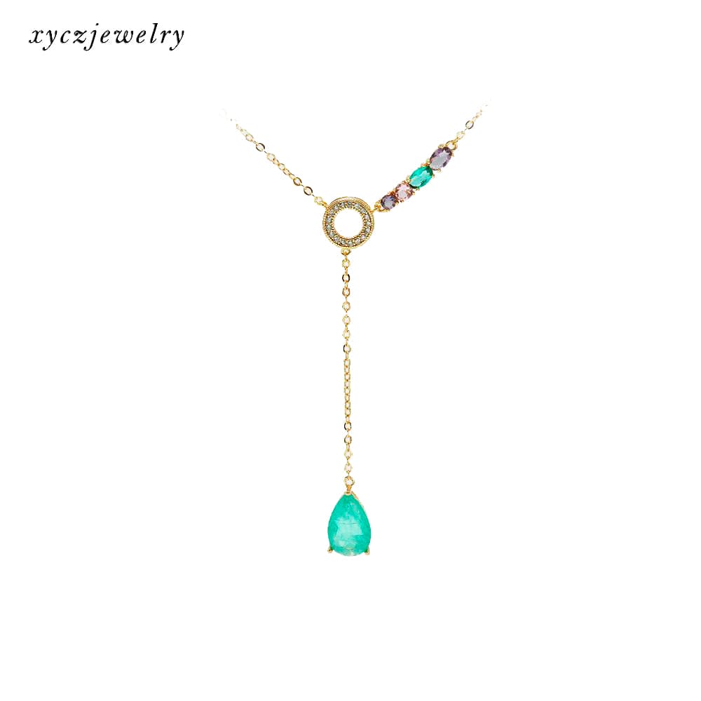 Colar cascata e pingente pedra XYN100520